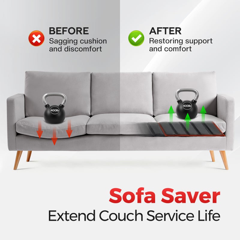 Comfyanno Couch Cushion Support Board, Repairs Sagging 3-Seat Sofa, Ready to Use, 21.5" x 70", Heavy-Duty Solid Wood Board, Safe Corner, Sinking Couch & Sofa Fix Saver - Image 3