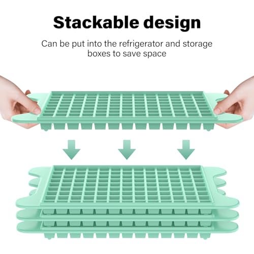 FDDBI Mini Ice Cube Tray for Freezer: FDDBI Small Ice Trays for Freezer with Bin - 117×4PCS Easy Release Nugget Ice Tray - Crushed Ice Tray with Container - Image 2