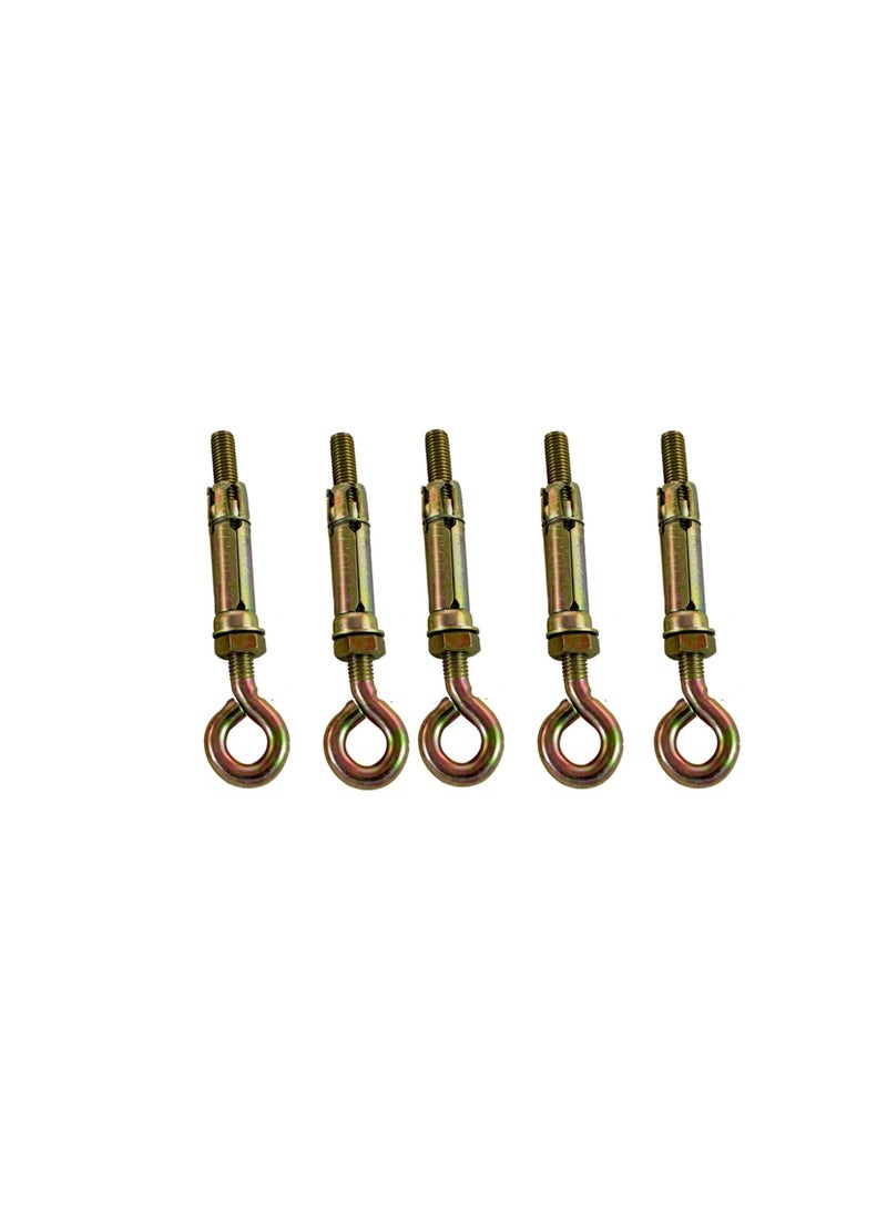 High Strength Metal Sleeve Shield Closed Hook/Eye Hook | Open Hook Anchor Bolt Pack of 5 (CLOSED HOOK, 6 MM)  - Image 1