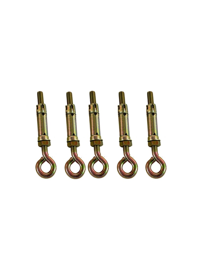 High Strength Metal Sleeve Shield Closed Hook/Eye Hook | Open Hook Anchor Bolt Pack of 5 (CLOSED HOOK, 6 MM)  - Image 2