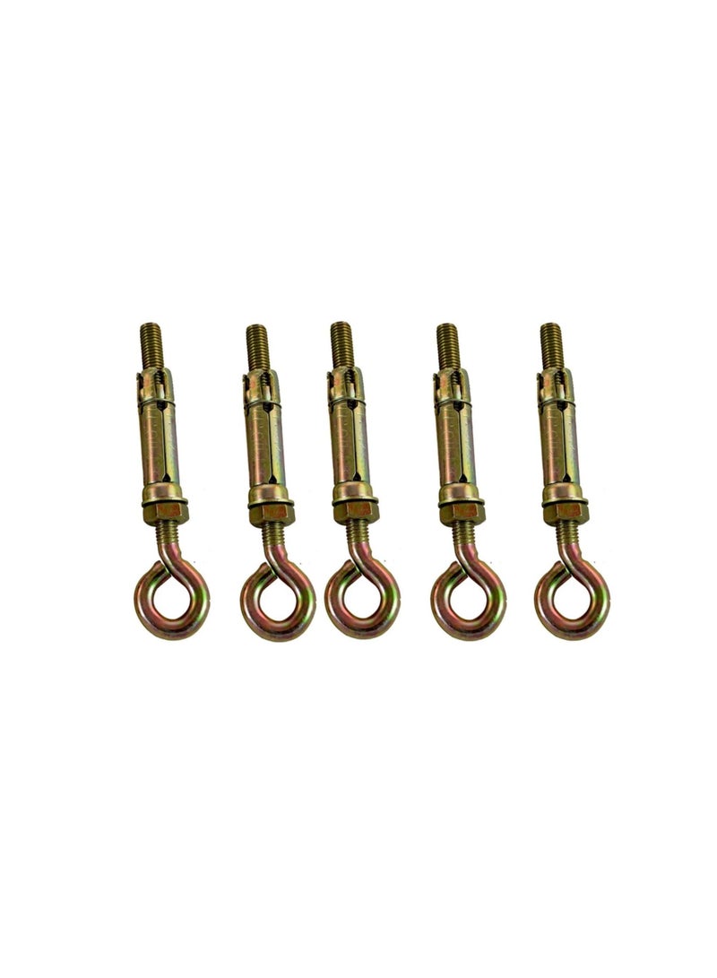 High Strength Metal Sleeve Shield Closed Hook/Eye Hook | Open Hook Anchor Bolt Pack of 5 (CLOSED HOOK, 6 MM)  - Image 3