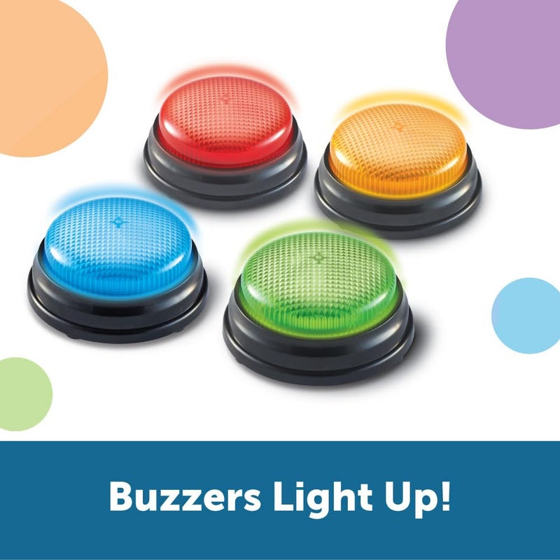 Learning Resources Lights and Sounds Buzzers,Set of 4, Ages 3+, Game Show and Classroom Buzzers, Family Game Night, Game Show Buzzers, Classroom Accessories - Image 3