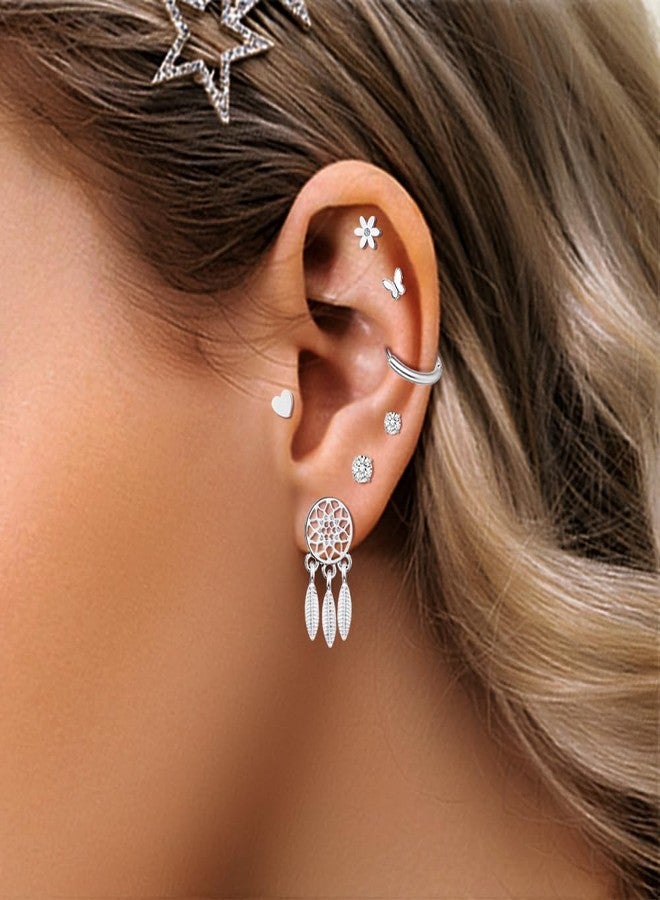 TAMHOO 20 Pairs Flat Back Earrings for Women and Teen Girls - Gold Plated Screwback Earring with Diverse Designs, Perfect for Multiple Piercings and Everyday Wear (Style A) - Image 4