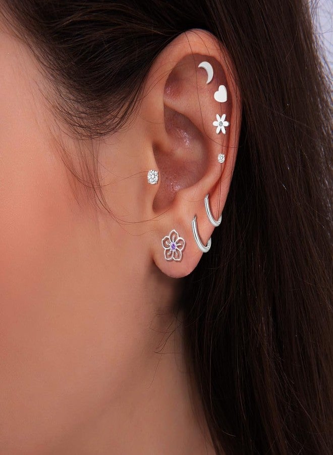 TAMHOO 20 Pairs Flat Back Earrings for Women and Teen Girls - Gold Plated Screwback Earring with Diverse Designs, Perfect for Multiple Piercings and Everyday Wear (Style A) - Image 5