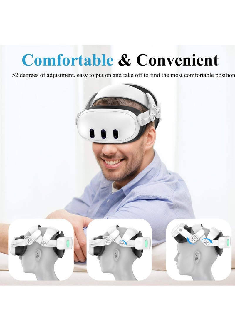 Head Strap with Battery for Oculus Quest 3, 6000mAh Battery Pack for Extended 8 Hrs of Playtime, Fast Charging VR Power, Adjustable Elite Strap Enhanced Support and Balance in VR