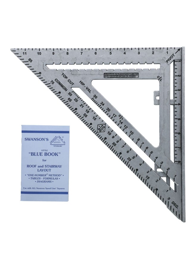 SWANSON Heavy Duty High Quality Speed Square with Layout Bar Silver 12 Inch S0107  - Image 1