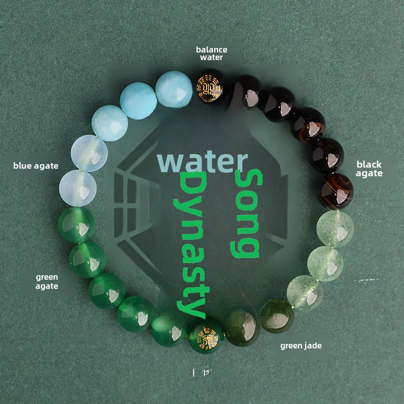 Dual Element Bead Bracelet for BalanceShui Mu full natural stone multi-treasure [bead diameter 8mm] compact female Shui Mu full natural stone multi-treasure [bead diameter 8mm] compact female