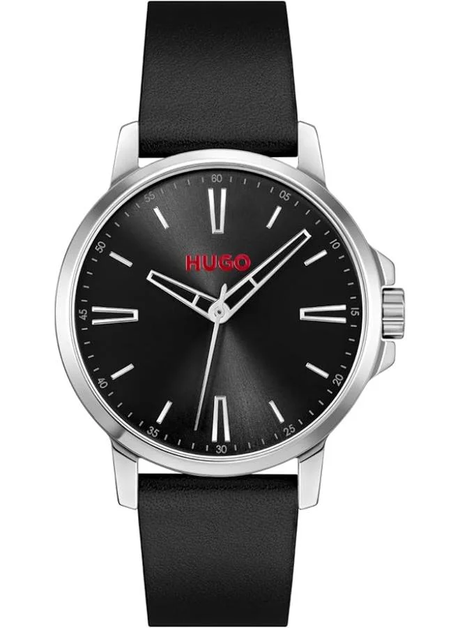 هوجو Quartz Movement analog Watch Leather Strap