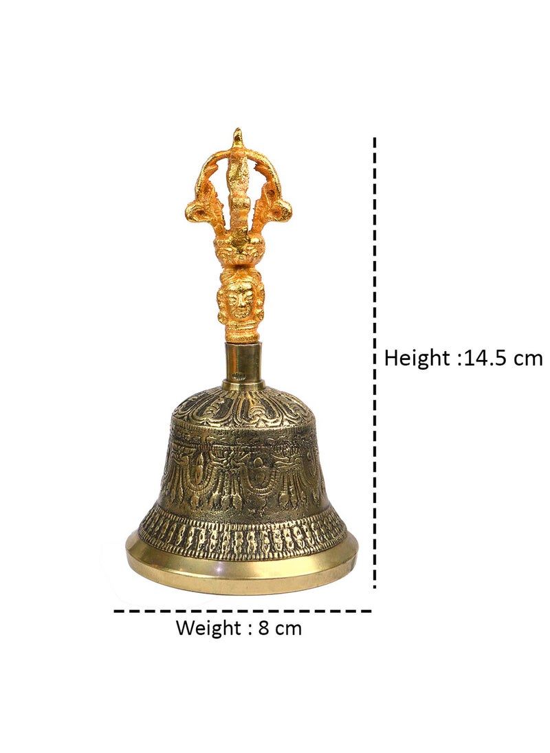 Reiki Crystal Products Reiki Crystal Products VastuFeng Shui Spiritual Brass Tibetan Singing OM BellBuddhist Meditation Bell with Wooden Stick 139 cm 55 Inch  - Image 4