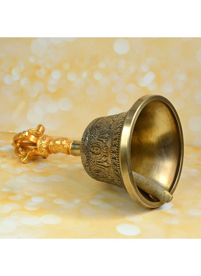 Reiki Crystal Products Reiki Crystal Products VastuFeng Shui Spiritual Brass Tibetan Singing OM BellBuddhist Meditation Bell with Wooden Stick 139 cm 55 Inch  - Image 5