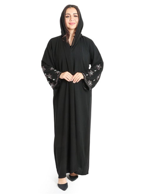 عباية تطريز يدوي نجوم AIK8051 اسود