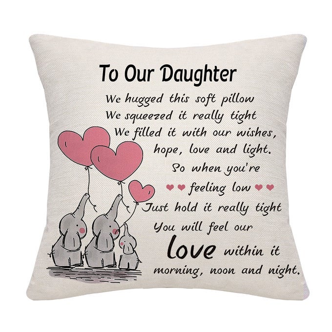 MUM DAD DAUGHTER GIFTS CUSHION COVER THROW PILLOW BIRTHDAY GIFTS FROM MOTHER FATHER