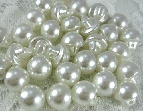Bhavya Enterprises Bhavya Enterprises White 9mm Victorian Round Domed Pearl Sewing Buttons Blouse Pack of 100 pcs  - Image 1