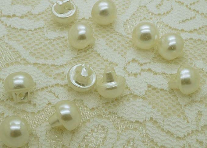 Bhavya Enterprises Bhavya Enterprises White 9mm Victorian Round Domed Pearl Sewing Buttons Blouse Pack of 100 pcs  - Image 2