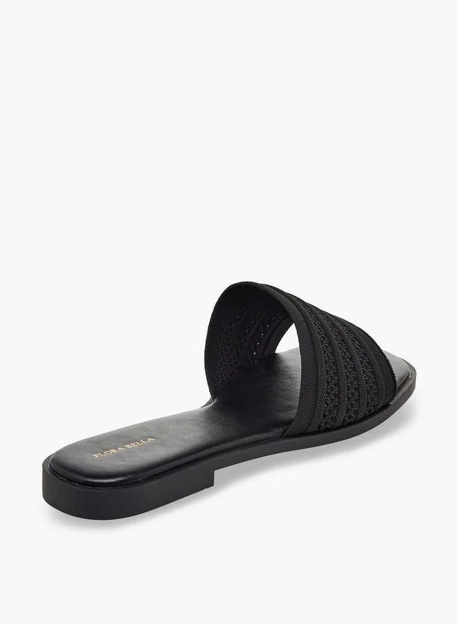 Flora Bella By Shoexpress BLACK Women Slide Sandals for Women | Best Price UAE