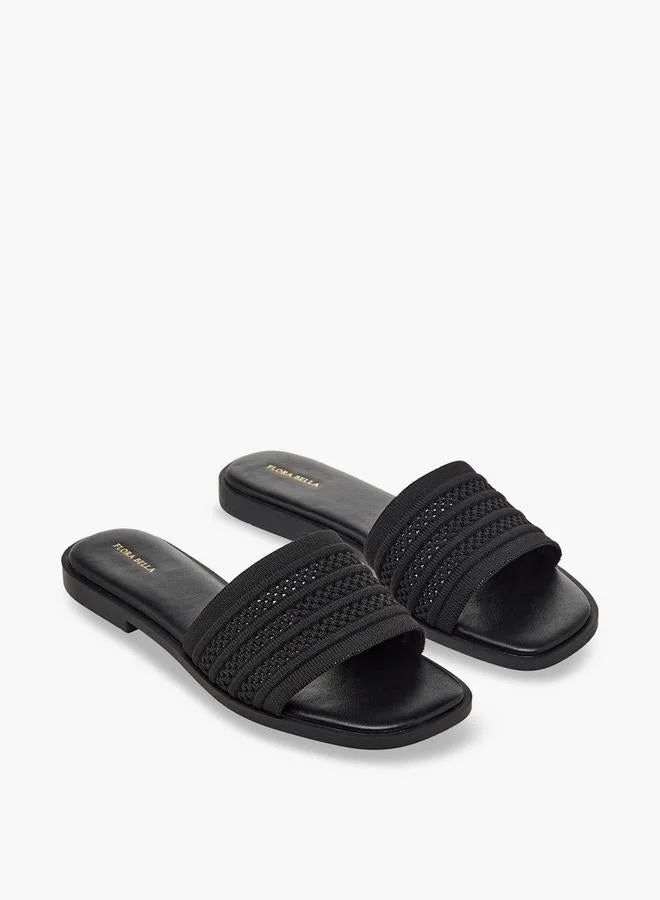 Flora Bella By Shoexpress BLACK Women Slide Sandals for Women | Best Price UAE