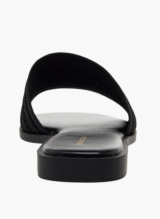Flora Bella By Shoexpress BLACK Women Slide Sandals for Women | Best Price UAE