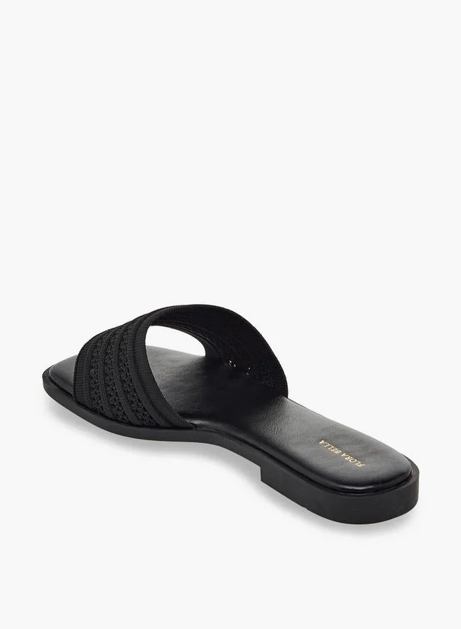 Flora Bella By Shoexpress BLACK Women Slide Sandals for Women | Best Price UAE