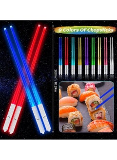 CMGTYYD 2 Pairs of LED Chopsticks, Luminous Chopsticks, Star Wars Chopsticks Light Up, Mini Lightsaber, Cool Chopsticks, BPA Free and Food-Safe, Lightsaber Chopsticks for Kitchen Dinner Party Sushi Cutlery  - Image 2