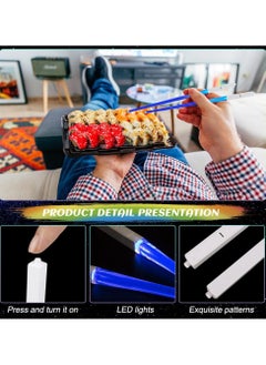 CMGTYYD 2 Pairs of LED Chopsticks, Luminous Chopsticks, Star Wars Chopsticks Light Up, Mini Lightsaber, Cool Chopsticks, BPA Free and Food-Safe, Lightsaber Chopsticks for Kitchen Dinner Party Sushi Cutlery  - Image 3
