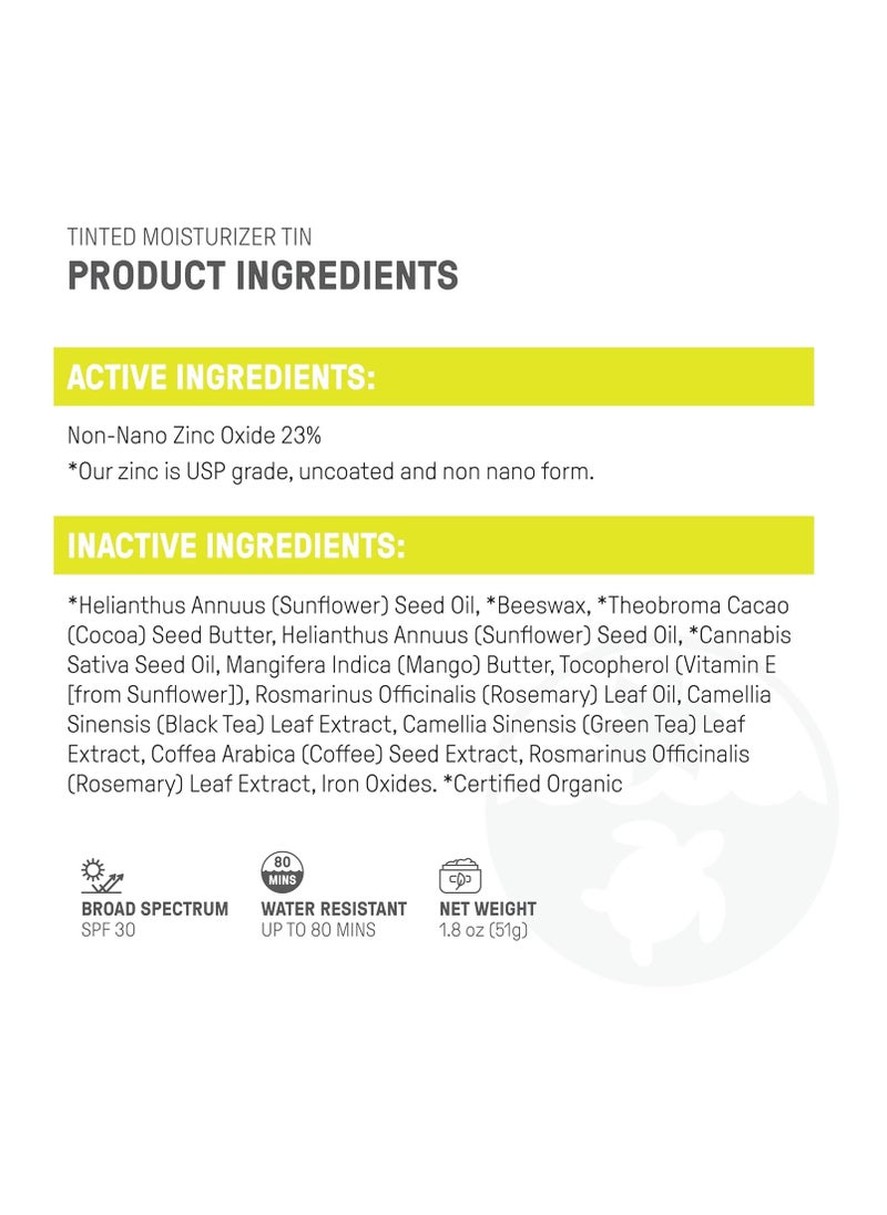 raw elements - Raw Element Ultra-Moisturizing Tinted Face Cream, Non Toxic Mineral Face Sunscreen, Daily Tinted Moisturizer, Non-Nano Zinc Oxide, Reef Friendly, All Ages, SPF 30, 1.8 oz, Coconut, Pack of 1 - Image 1