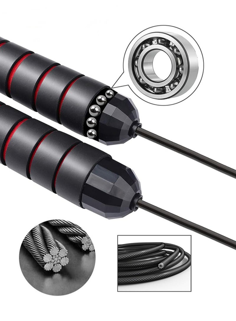CoolRabbie CoolRabbie Skipping Jump Rope, Tangle-Free Rapid Speed Jumping Rope Cable with Ball Bearings for Women, Men, and Kids, Adjustable Steel Jump Rope Workout with Foam Handles for Fitness, Home Exercise & Slim Body  - Image 3