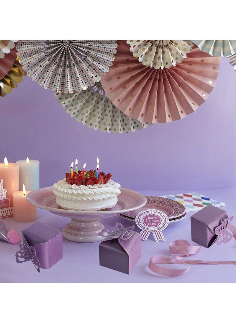 general 50pcs Purple Butterfly Favour Box, Floral Decoration Favour Box, Butterfly Candy Box Decoration Party Birthday Wedding Favour Box, Purple (2.4 x 2.4 x 2.2 inches) - Image 3