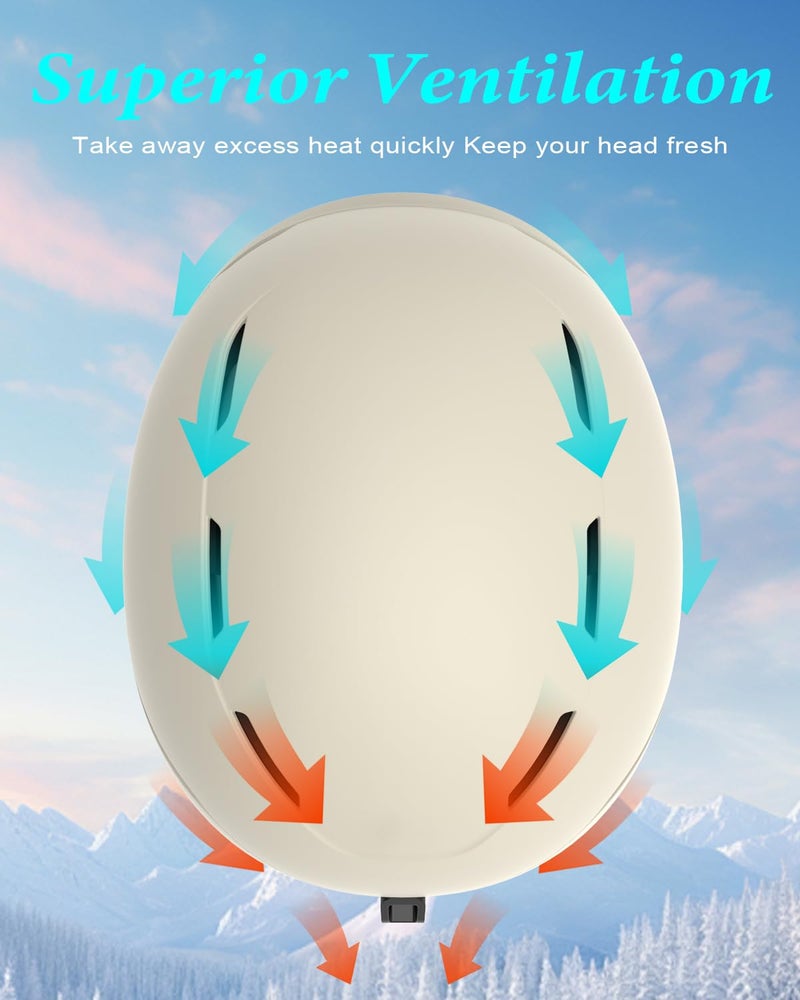 RIOROO Ski Helmet for Women Men, Safety Certified Snowboard Helmet with Shockproof ABS Hard Shell for Adults & Youth - Image 3