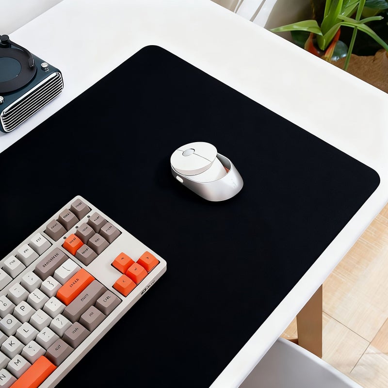 High Quality Black Table Mat And Mouse Pad Heavy Duty Office Gaming Desk Pad 15 75 X 31 5 Inch Multi Size Computer Writing Pad Suitable For Home PC And Laptop Easy To Clean Durable Edges - Image 2