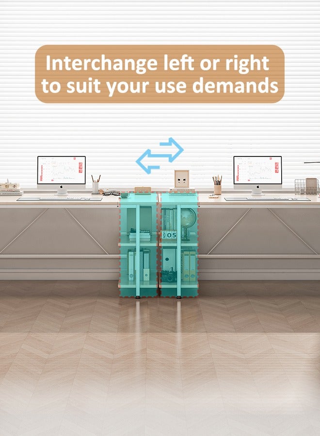 Harlan Industrial Modern Office Desk,130CM Computer Desk, Study Table with 2-Tier Shelves - Image 3