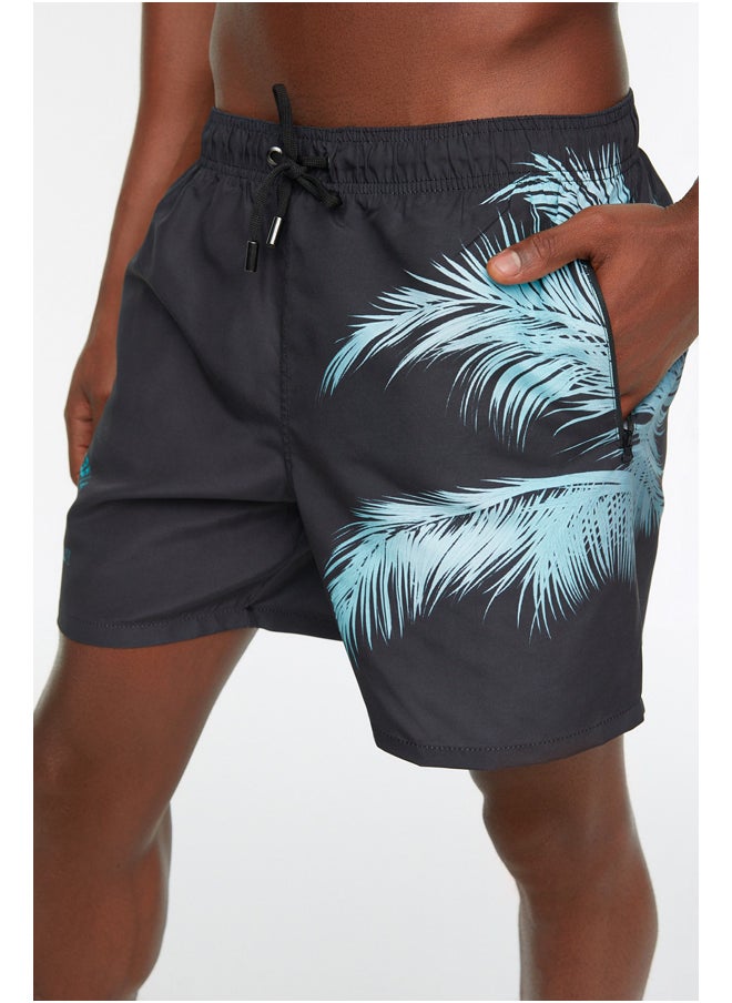 trendyol - Black Printed Standard Size Swimwear Marine Shorts TMNSS20DS0009 - Image 1