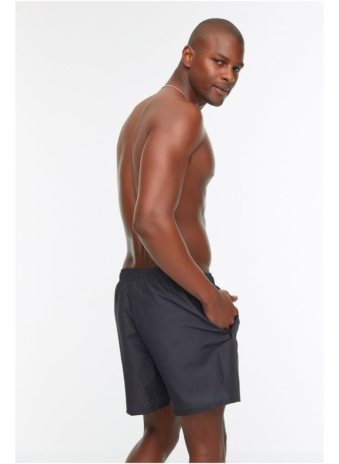 trendyol - Black Printed Standard Size Swimwear Marine Shorts TMNSS20DS0009 - Image 1