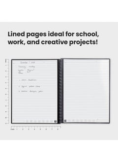 Rocketbook Core Reusable Smart Notebook | Innovative, Eco-Friendly, Digitally Connected Notebook with Cloud Sharing Capabilities | Lined, 8.5" x 11", 32 Pg, Deep Space Gray, with Pen, Cloth, and App Included