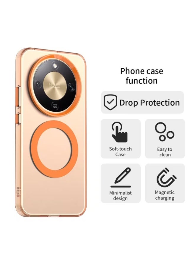 Tm Honor X9d Case | Ultra Shield MagSafe Anti-Drop Slim Matte Protective Cover - Orange - Image 4