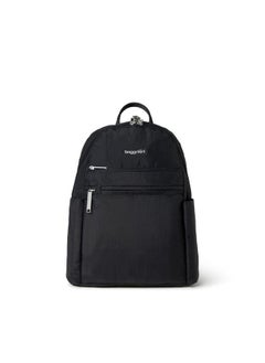 Baggallini Securtex® Anti-theft Vacation Travel Backpack 10x13" Slash-Resistant Nylon Daypack w/RFID, Black  - Image 1