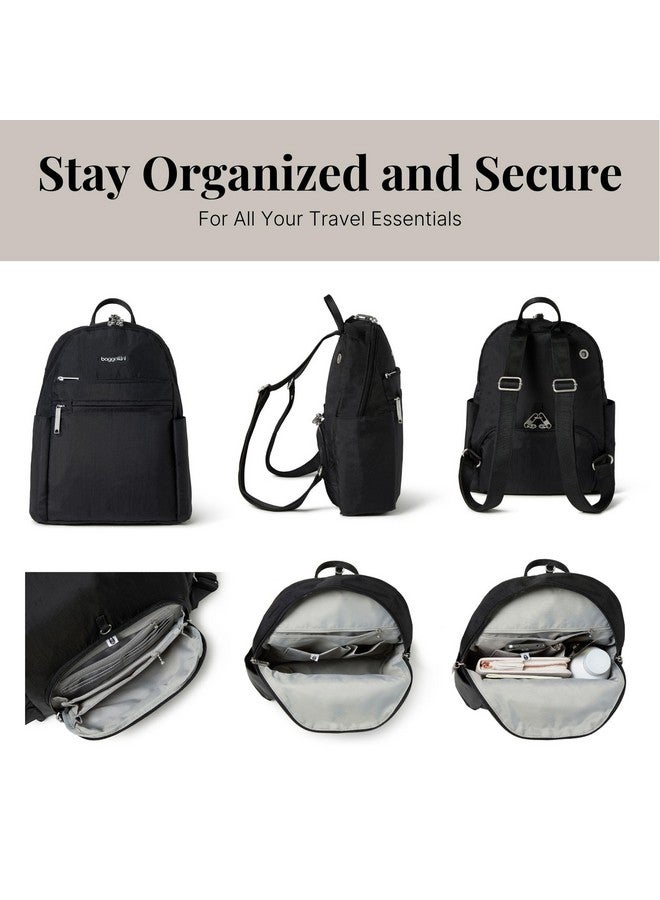 باجاليني حقيبة ظهر Securtex® للسفر والعطلات مضادة للسرقة، مصنوعة من النايلون المقاوم للقطع، مقاس 10×13 بوصة، مزودة بتقنية تحديد الهوية بموجات الراديو، باللون الأسود - Image 5
