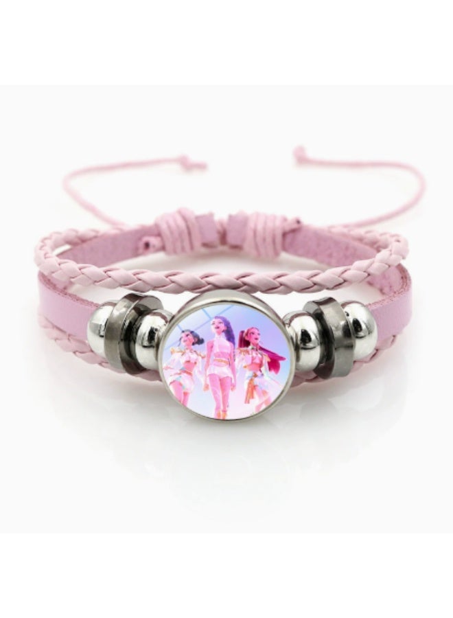K - POP Demon Hunters" Themed Multi - Strand Leather Bracelet