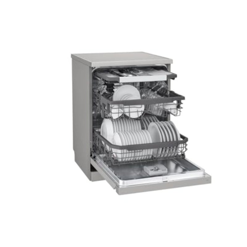 Dishwasher for 14-place settings with inverter motor and ThinQ smart connectivity in stainless steel finish for quiet, efficient, and connected cleaning - Image 5