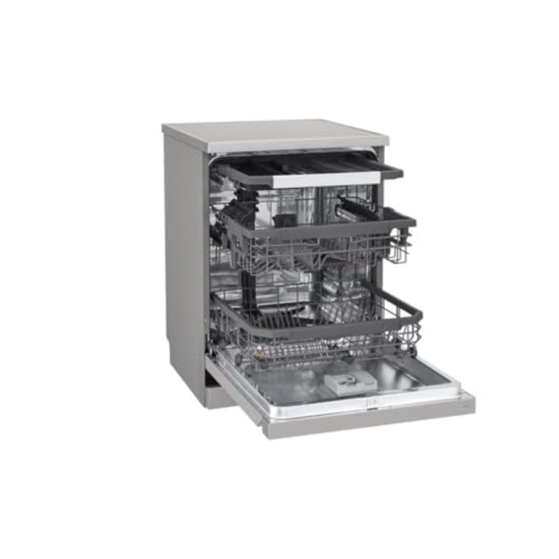 Dishwasher for 14-place settings with inverter motor and ThinQ smart connectivity in stainless steel finish for quiet, efficient, and connected cleaning - Image 4