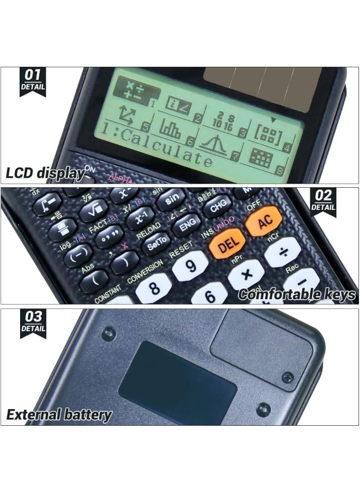 FX-991EX Scientific Calculator with 552 Functions, Multi-function Calculator Scientific Engineering Scientific Calculator, 10+2 Digits Written Display Calculators Portable Calculators for Students - Image 4