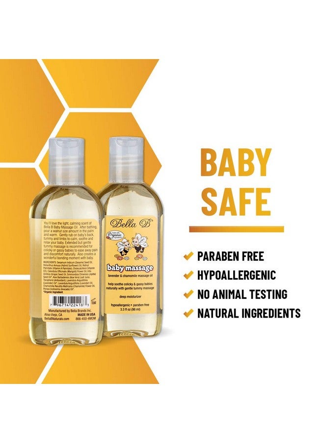 BELLA B Baby Massage Oil 3.3 oz - Baby Oil Organic - Infant Massage Oil Baby - Baby Massage Oil Organic - Organic Baby Oil Lavender - Lavender Baby Oil - Massage Oil Organic for Infants - Image 3