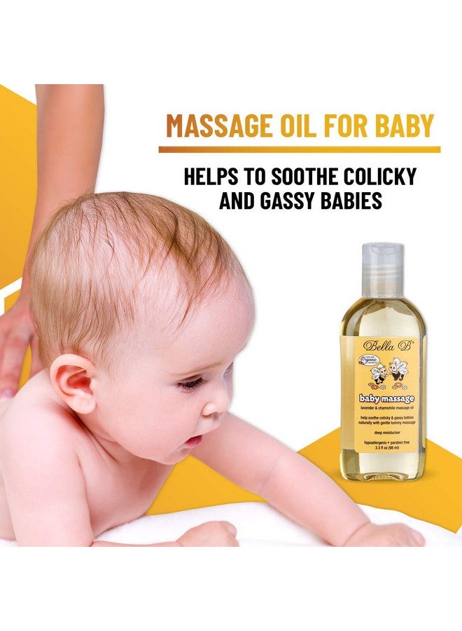 BELLA B Baby Massage Oil 3.3 oz - Baby Oil Organic - Infant Massage Oil Baby - Baby Massage Oil Organic - Organic Baby Oil Lavender - Lavender Baby Oil - Massage Oil Organic for Infants - Image 1