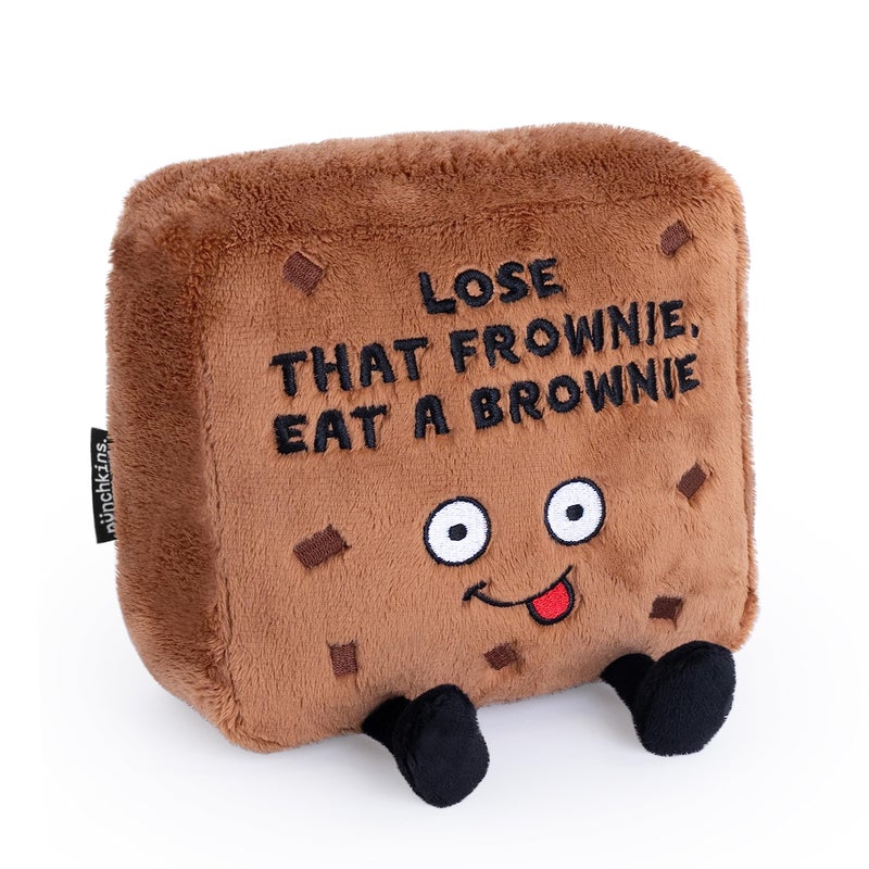 Punchkins Brownie Plushie Lose That Frownie Eat A Brownie Funny Brownie Plush Gift for Chocolate Lovers Food Plush Toy for Gifting - Image 3