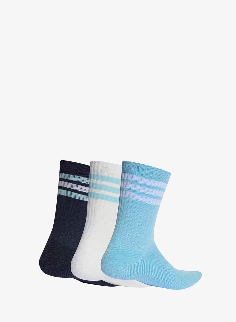 Adidas 3 Pack 3-Stripes Cushioned Crew Socks - Image 2