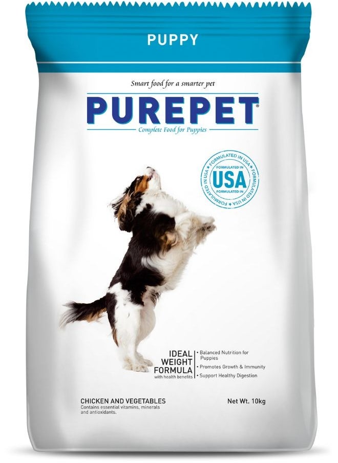 PUREPET Puppy Dry Dog Food  Chicken & Vegetable 10 Kg  - Image 1