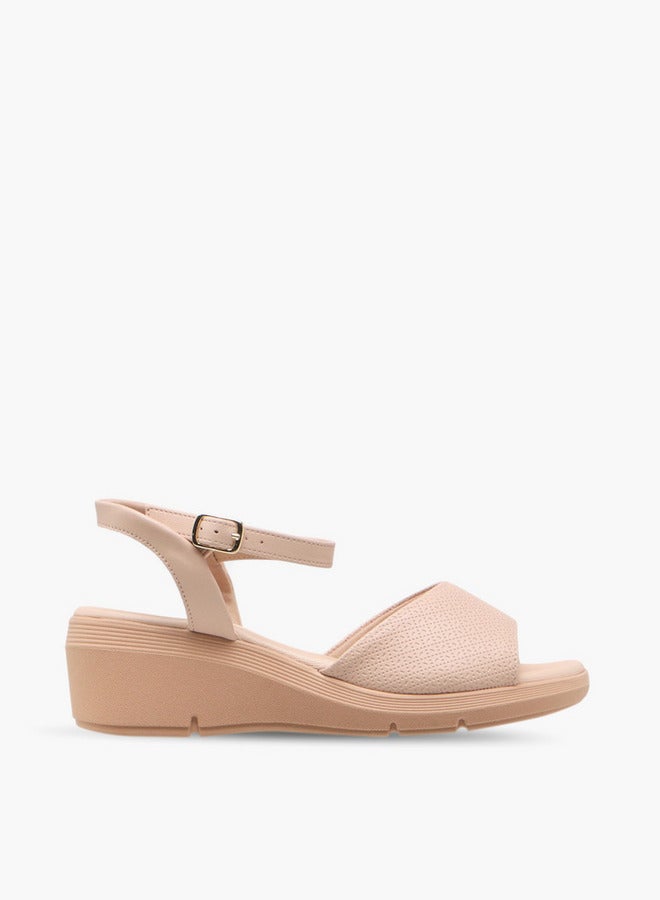 Piccadilly Women's Textured Comfort Sandals with Buckle Closure - Image 3