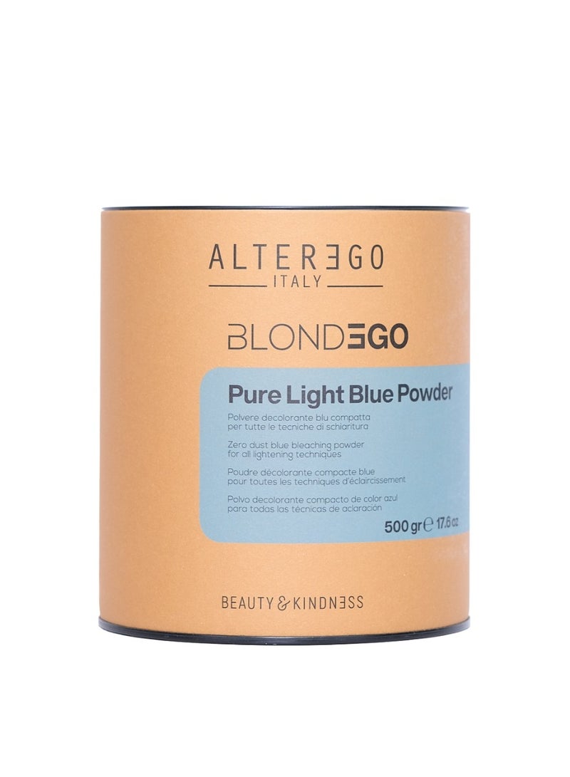 Alter Ego BlondEgo Pure Light Blue Powder – Zero Dust Bleaching Powder for Precision Lightening – Professional Hair Lightener – 500g
