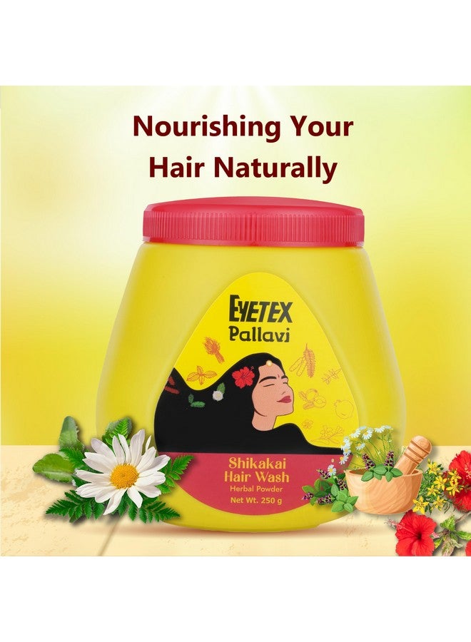 Eyetex Pallavi Herbal Hair Wash Powder | 250g | Natural Hair Cleanser for Women & Men | With Shikakai, Amla, Bhringraj & Hibiscus | Deep Conditioning & Scalp Cleansing | Ayurvedic Hair Care Powder - Image 3