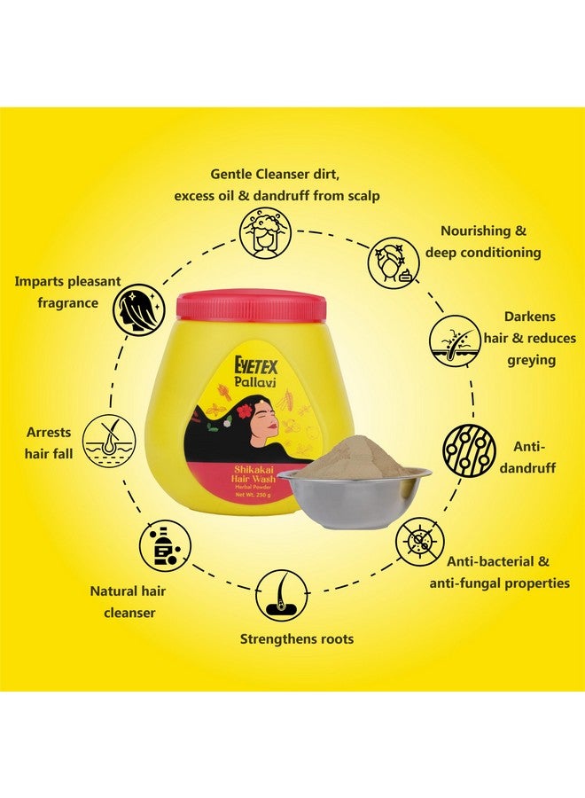 Eyetex Pallavi Herbal Hair Wash Powder | 250g | Natural Hair Cleanser for Women & Men | With Shikakai, Amla, Bhringraj & Hibiscus | Deep Conditioning & Scalp Cleansing | Ayurvedic Hair Care Powder - Image 5