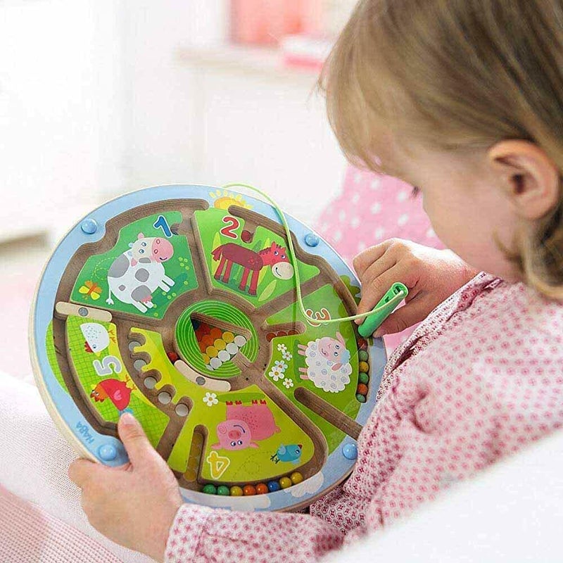 HABA Number Maze Magnetic Game STEM Toy Encourages Color Recognition, Fine Motor & Counting - Image 2